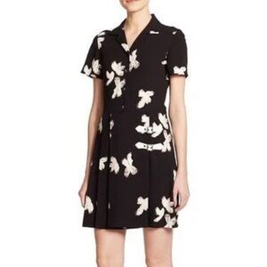 Marc by Marc Jacobs EUC Painted Flower Crepe Dress w/ Buckle Detail